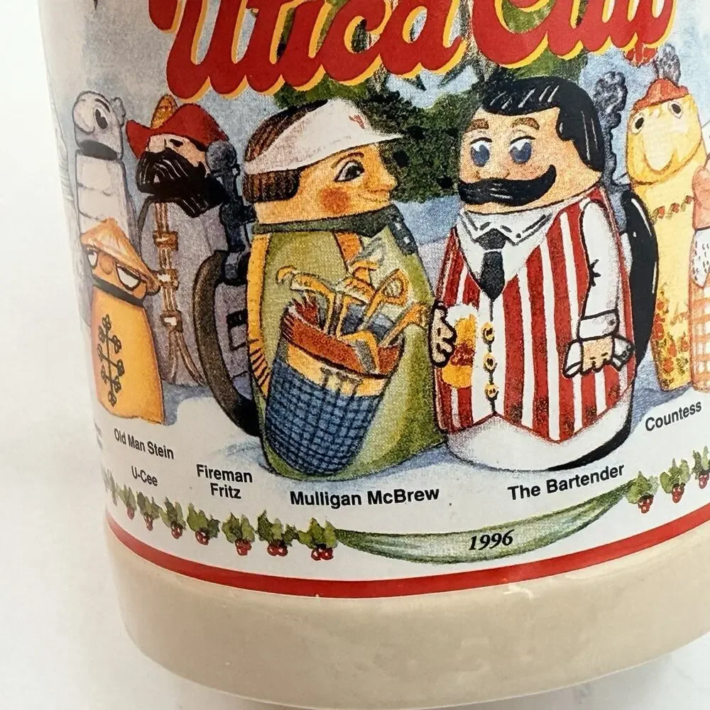 Vintage 90s Webco Utica Club Characters Beer Stein Mug FX Matt Brewing Company